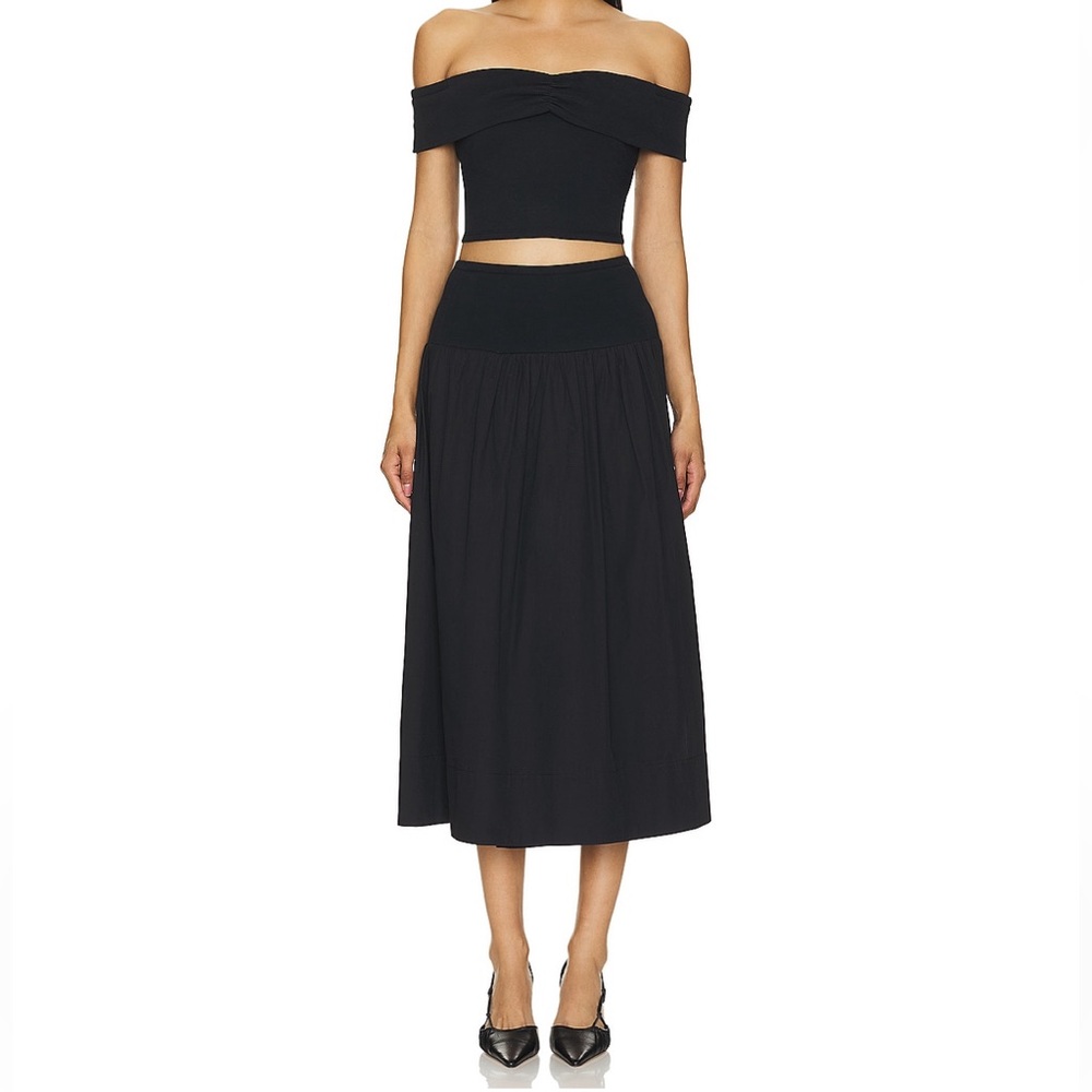 Free People Black Off-Shoulder Skirt Set